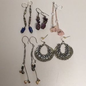 Gemstone and crystal earrings
